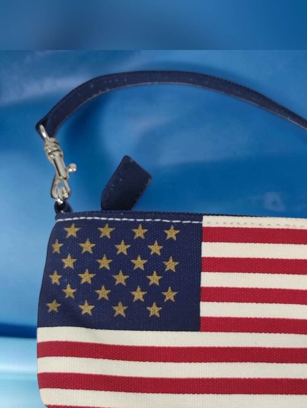 Usa Flag Women's Wristlet Canvas Holiday Independence Small Hand Bag 4th Of July